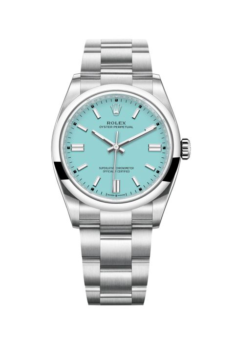 Rolex Oyster Perpetua 36  Turquoise Blue Dial 126000